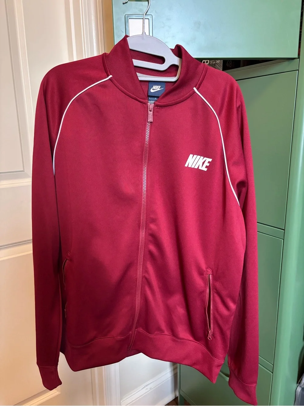 Nike track bomber jacket maroon